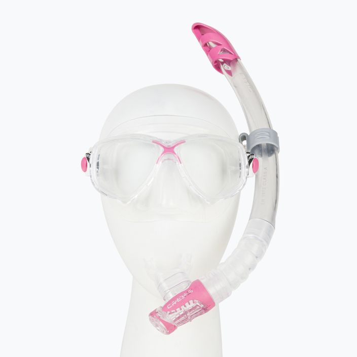Cressi Marea + Gamma σετ κατάδυσης μάσκα + αναπνευστήρας ροζ και διάφανο DM1000054