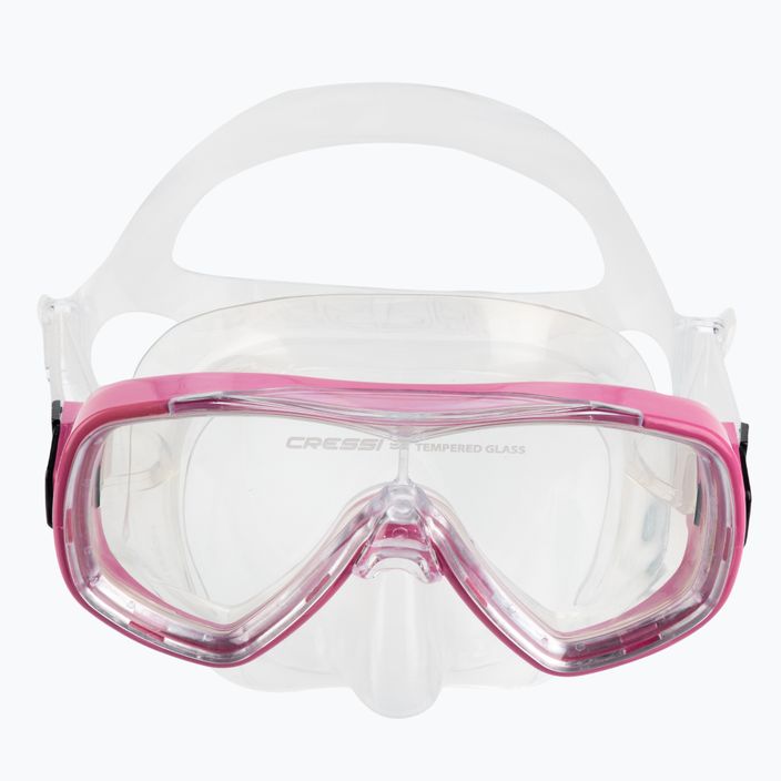 Cressi Ondina παιδικό σετ αναπνευστήρα + μάσκα κορυφής + αναπνευστήρας διαφανές ροζ DM1010134 2