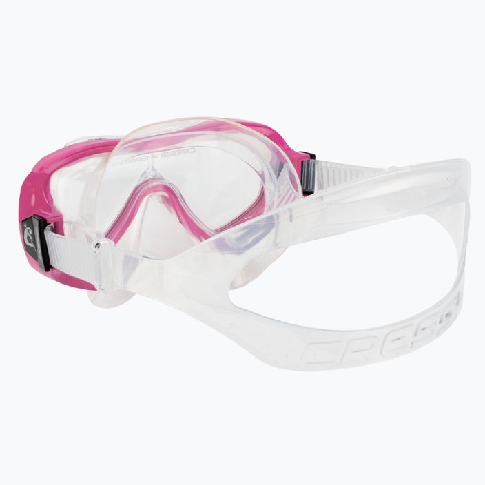 Cressi Ondina παιδικό σετ αναπνευστήρα + μάσκα κορυφής + αναπνευστήρας διαφανές ροζ DM1010134 4