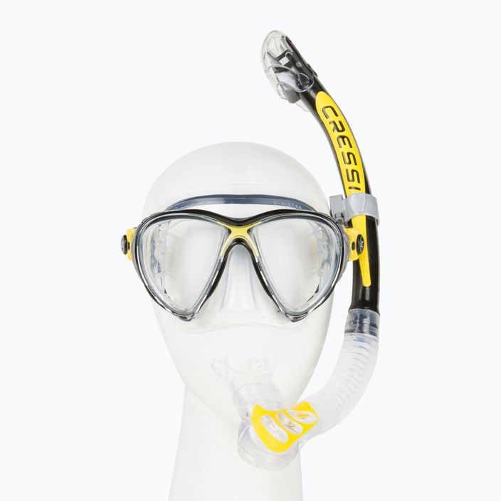 Σετ κατάδυσης Cressi Big Eyes Evolution + μάσκα Alpha Ultra Dry + αναπνευστήρας κίτρινο DS337010