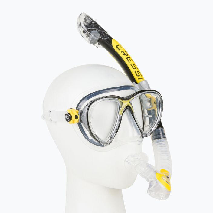 Σετ κατάδυσης Cressi Big Eyes Evolution + μάσκα Alpha Ultra Dry + αναπνευστήρας κίτρινο DS337010 2