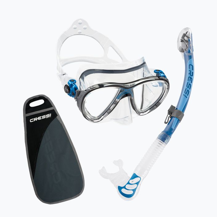 Σετ κατάδυσης Cressi Big Eyes Evolution + μάσκα Alpha Ultra Dry + αναπνευστήρας μπλε DS337020