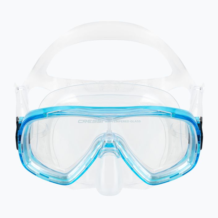 Σετ αναπνευστήρα Cressi Ondina για παιδιά + μάσκα κορυφής + αναπνευστήρας Clear Aquamarine DM1010133 2