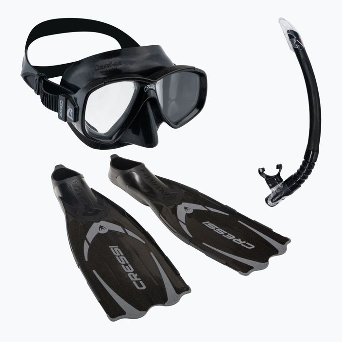 Cressi Pluma Bag σετ κατάδυσης μάσκα + αναπνευστήρας + πτερύγια μαύρο CA179535