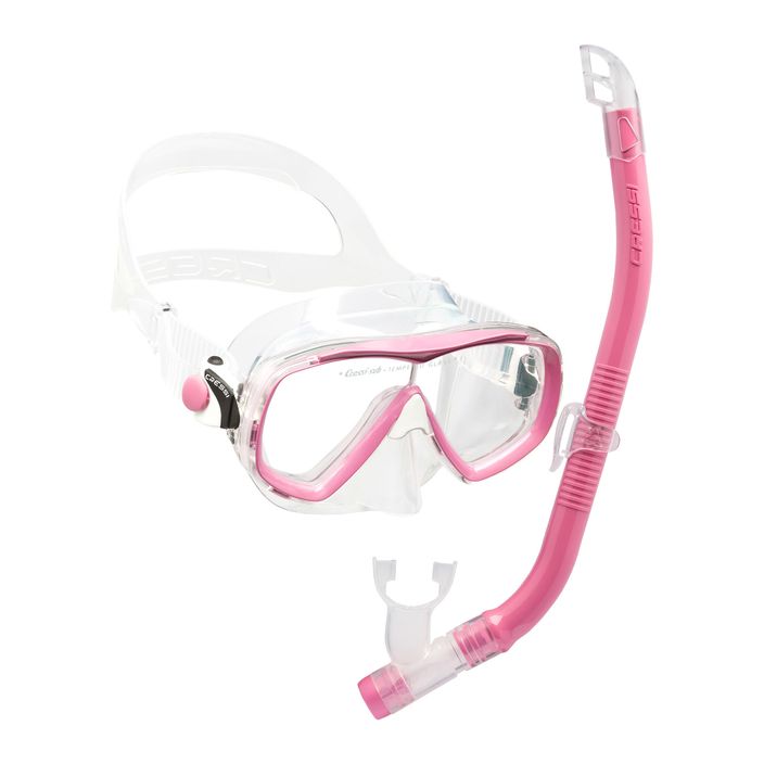 Cressi Estrella Jr παιδικό σετ αναπνευστήρα + μάσκα κορυφής + αναπνευστήρας ροζ DM350040 2