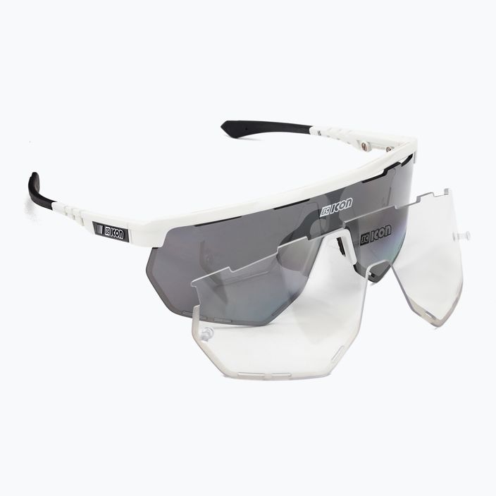 SCICON Aerowing λευκό γυαλιστερό/scnpp γυαλιά ποδηλασίας πολλαπλών καθρεφτών ασημί EY26080802