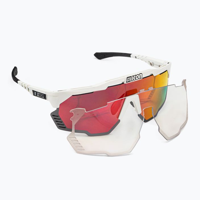 SCICON Aeroshade Kunken λευκό γυαλιστερό/scnpp πολυκαθαρό κόκκινο ποδηλατικά γυαλιά EY31060800