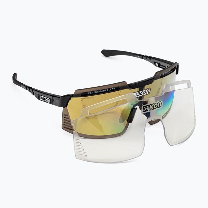 SCICON Aerowatt Foza μαύρο γυαλιστερό/scnpp γυαλιά ποδηλασίας πολλαπλών καθρεφτών μπρονζέ EY38070200
