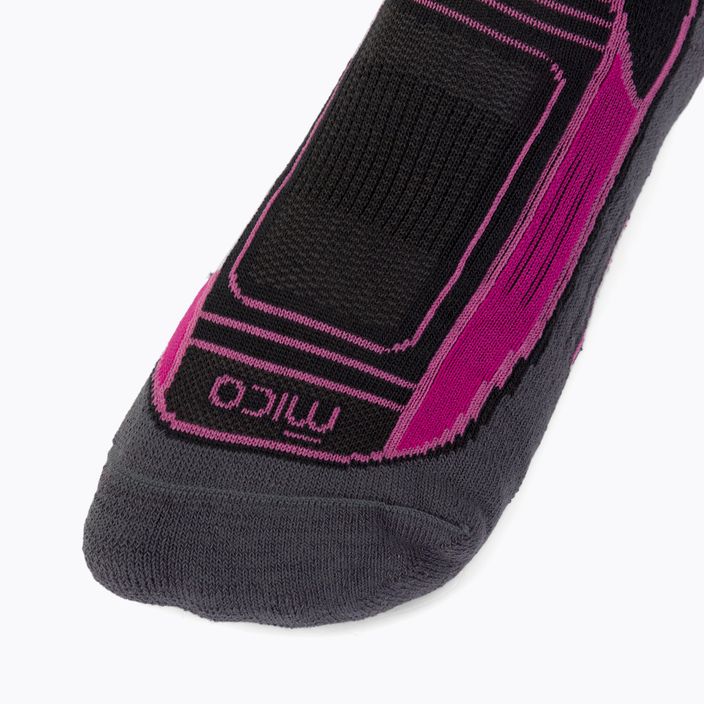 Γυναικείες κάλτσες πεζοπορίας Mico Medium Weight Crew Hike Extra Dry γκρι-ροζ CA03022 3