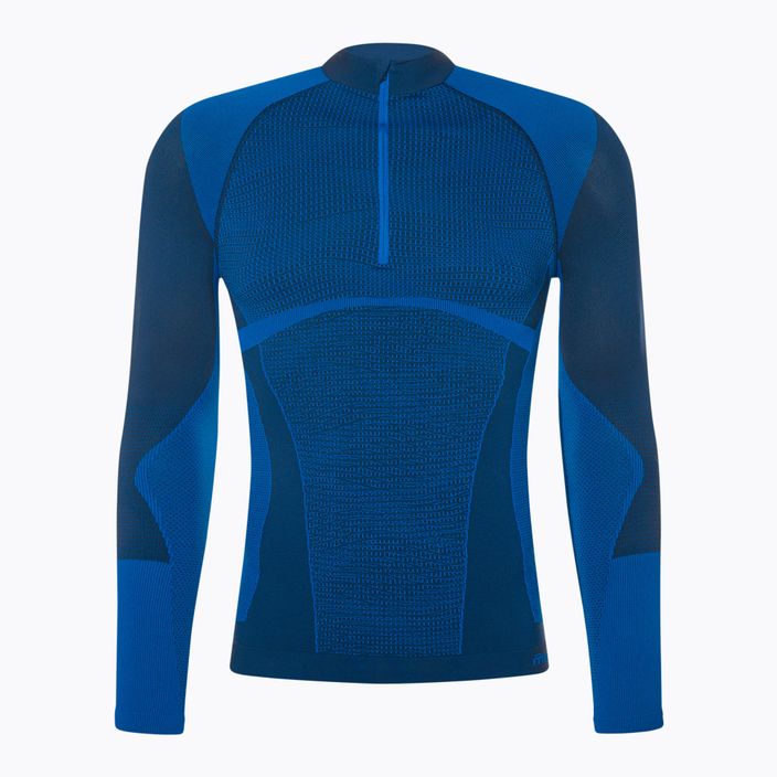 Ανδρικό θερμικό T-shirt Mico Warm Control Zip Neck μπλε IN01852