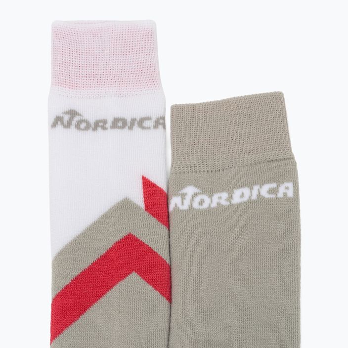 Nordica Multisports Winter Jr παιδικές κάλτσες σκι 2 ζευγάρια lt γκρι/κοραλί/λευκό 5