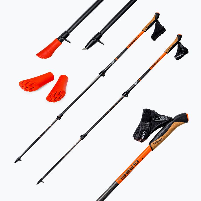 Σκανδιναβικά μπαστούνια για περπάτημα GABEL Carbon XT 3S 100 F.L. μαύρο-πορτοκαλί 7009351420000 4