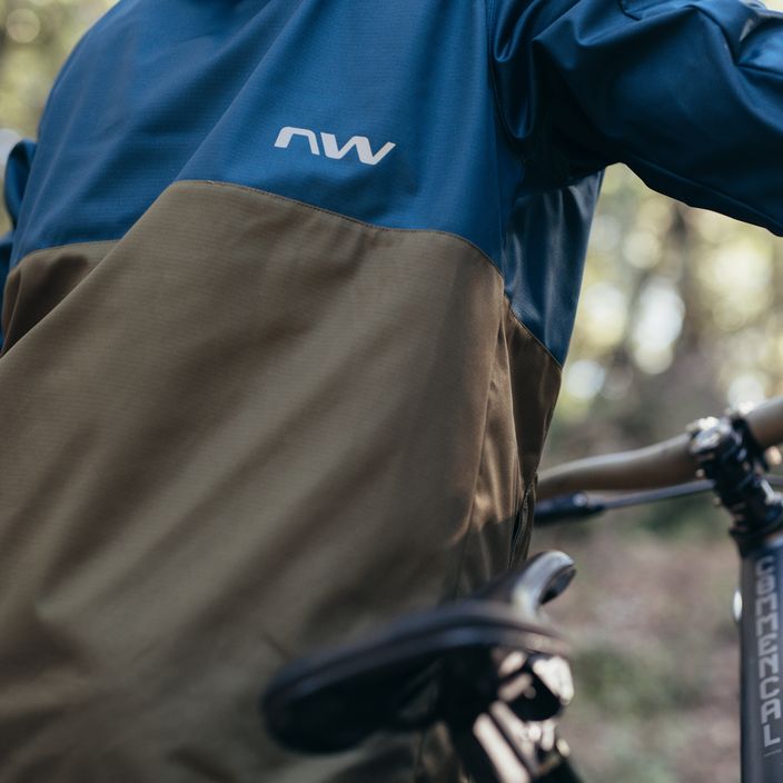 Ανδρικό Northwave Easy Out Softshell βαθύ μπλε / πράσινο του δάσους ποδηλατικό μπουφάν 10