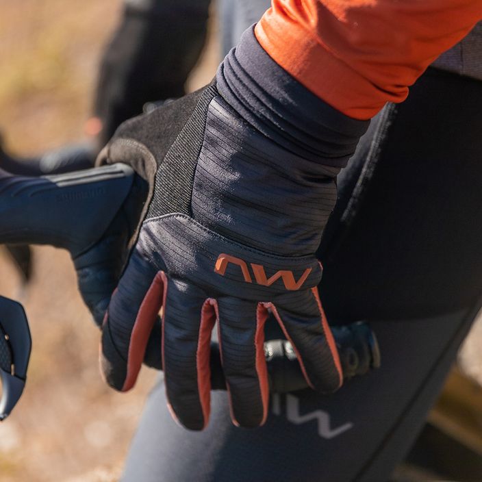 Ανδρικά γάντια ποδηλασίας Northwave Fast Gel μαύρο / κανέλα 8