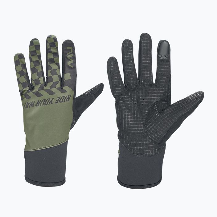 Ανδρικά γάντια ποδηλασίας Northwave Winter Active forest green/μαύρο 5