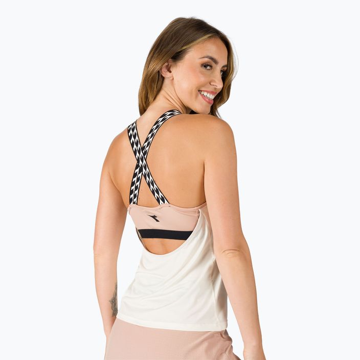 Γυναικείο μπλουζάκι τένις Diadora Clay λευκό και ροζ 102.176840 3