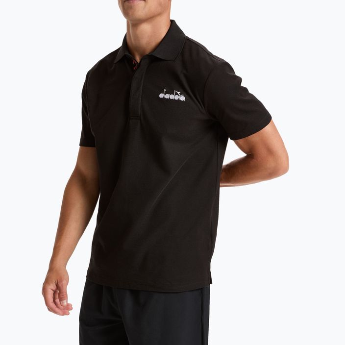 Ανδρικό μπλουζάκι πόλο τένις Diadora Statement μαύρο 102.176856 3