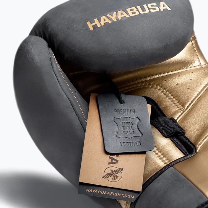 Hayabusa T3 LX Vintage μαύρα/χρυσά γάντια πυγμαχίας 4