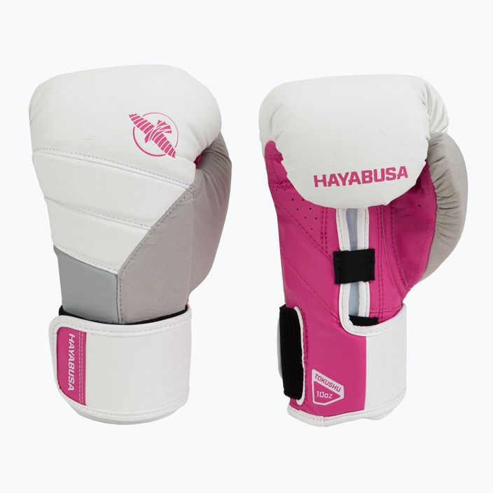 Γάντια πυγμαχίας Hayabusa T3 λευκά και ροζ T314G 3
