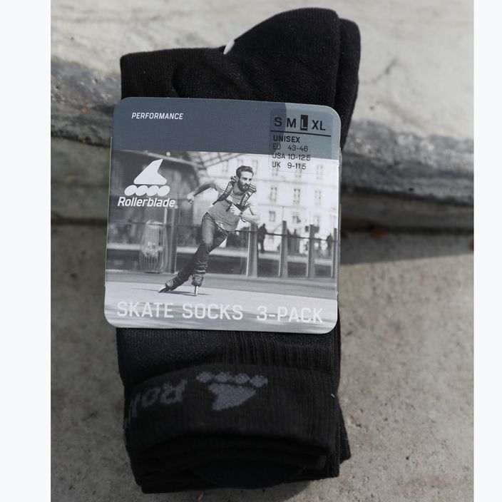 Κάλτσες πατινάζ Rollerblade 3 Pack μαύρο 06A90300100 7