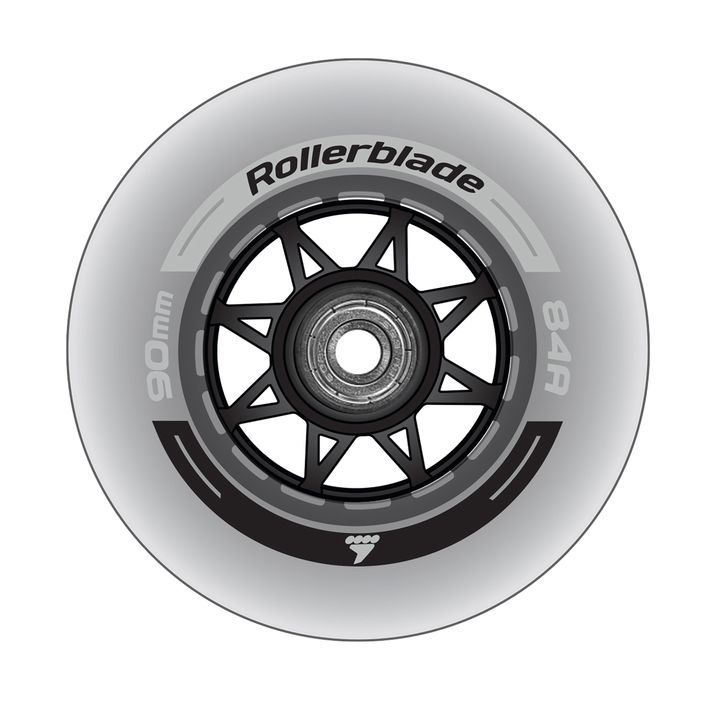 Τροχοί Rollerblade XT 90 mm/84A + SG9 8 τεμάχια διαφανείς τροχοί Rollerblade με ρουλεμάν. 2