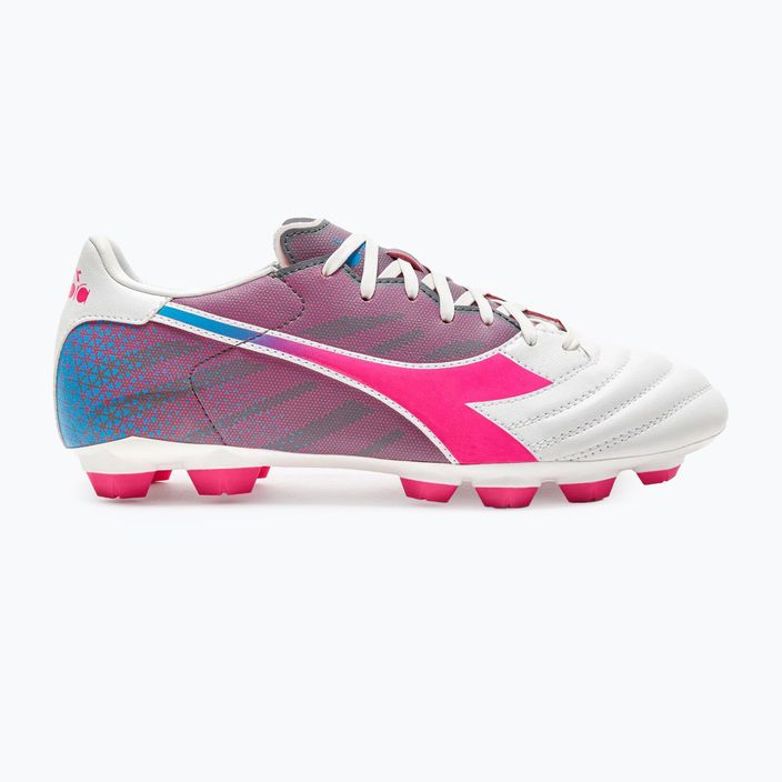 Ανδρικά ποδοσφαιρικά παπούτσια Diadora Brasil Elite Veloce GR LPU λευκό/ροζ φλούο/μπλε φλούο 11