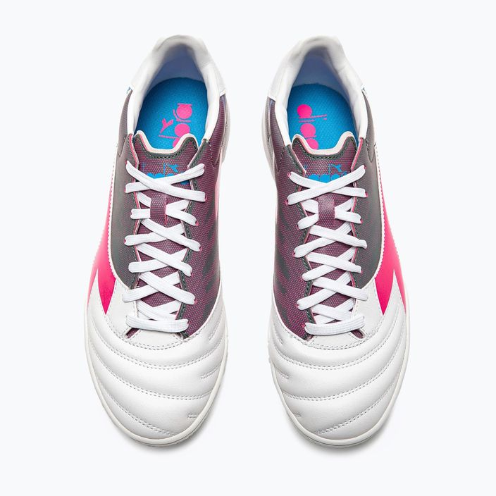 Ανδρικά ποδοσφαιρικά παπούτσια Diadora Brasil Elite Veloce GR TFR λευκό/ροζ φλούο/μπλε φλούο 13