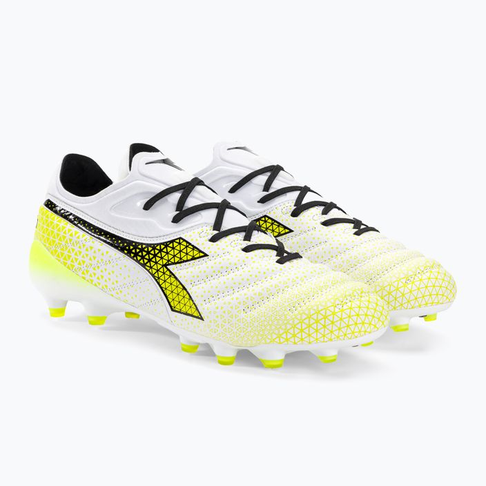Ανδρικά ποδοσφαιρικά παπούτσια Diadora Brasil Elite Tech GR LPX λευκό/μαύρο/κίτρινο φλούο 4