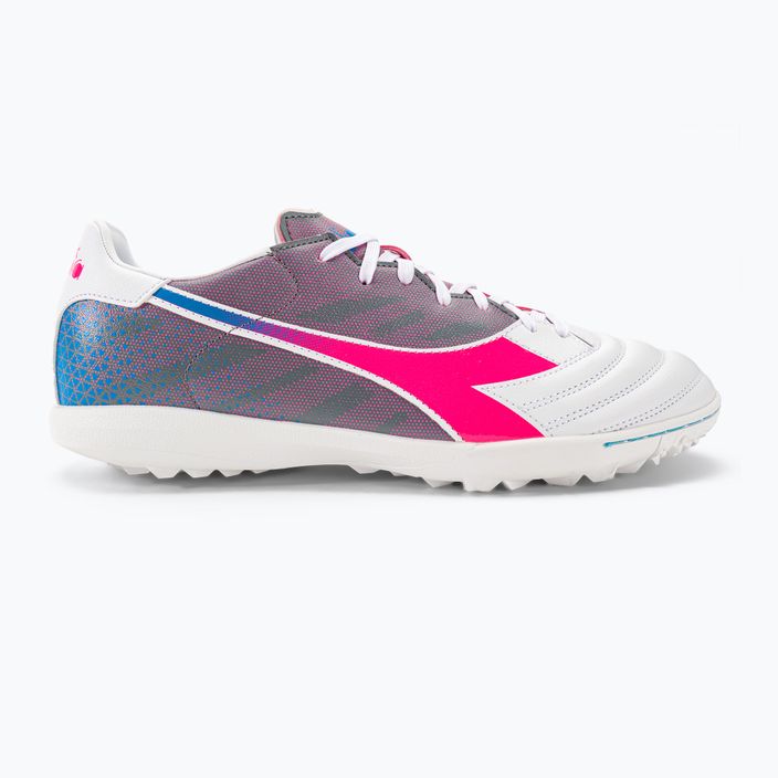 Ανδρικά ποδοσφαιρικά παπούτσια Diadora Brasil Elite Veloce GR TFR λευκό/ροζ φλούο/μπλε φλούο 2