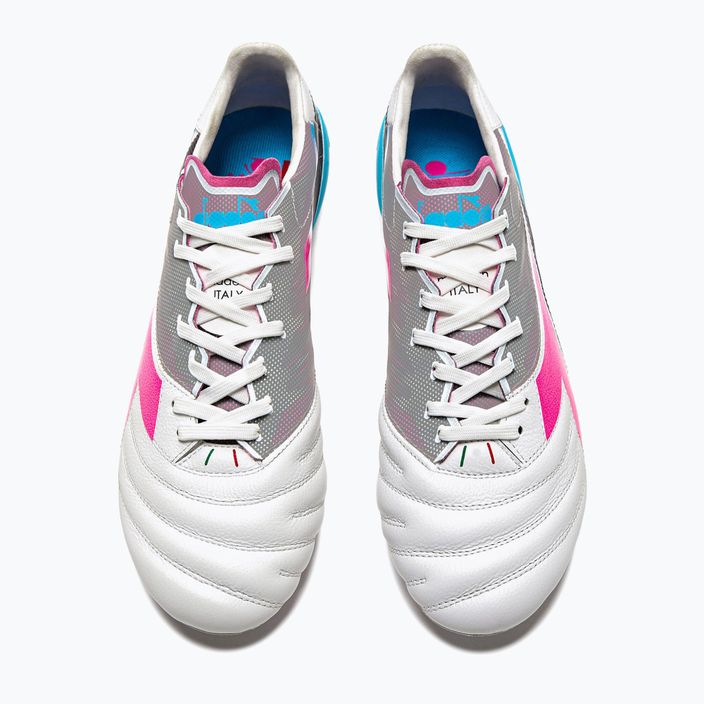 Ανδρικά ποδοσφαιρικά παπούτσια Diadora Brasil Elite Veloce GR ITA LPX λευκό/ροζ φλούο/μπλε φλούο 13