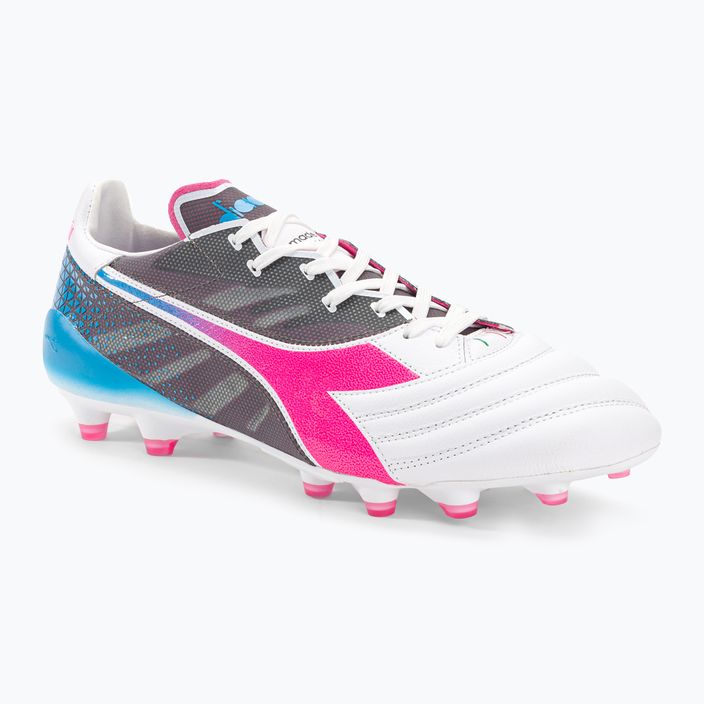 Ανδρικά ποδοσφαιρικά παπούτσια Diadora Brasil Elite Veloce GR ITA LPX λευκό/ροζ φλούο/μπλε φλούο