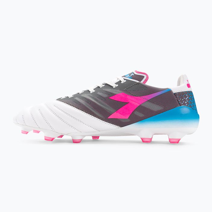 Ανδρικά ποδοσφαιρικά παπούτσια Diadora Brasil Elite Veloce GR ITA LPX λευκό/ροζ φλούο/μπλε φλούο 10