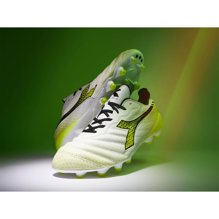 Ανδρικά ποδοσφαιρικά παπούτσια Diadora Brasil Elite Tech GR ITA LPX λευκό/μαύρο/κίτρινο φλούο 20