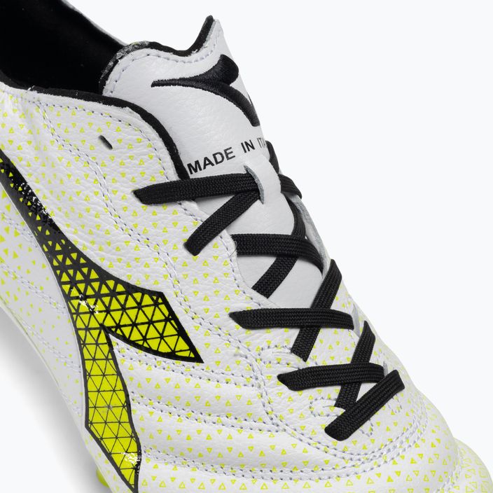 Ανδρικά ποδοσφαιρικά παπούτσια Diadora Brasil Elite Tech GR ITA LPX λευκό/μαύρο/κίτρινο φλούο 8