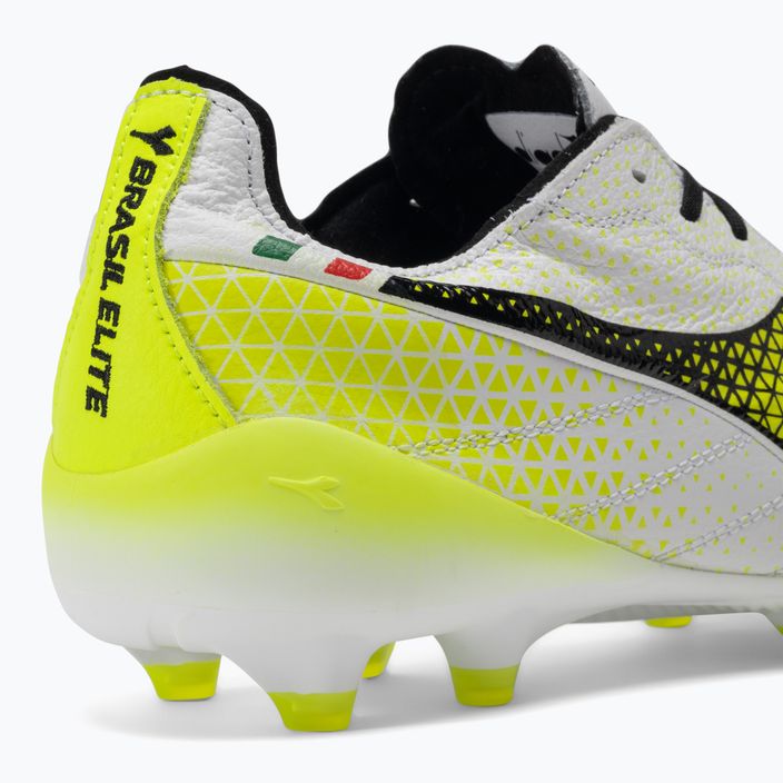 Ανδρικά ποδοσφαιρικά παπούτσια Diadora Brasil Elite Tech GR ITA LPX λευκό/μαύρο/κίτρινο φλούο 9