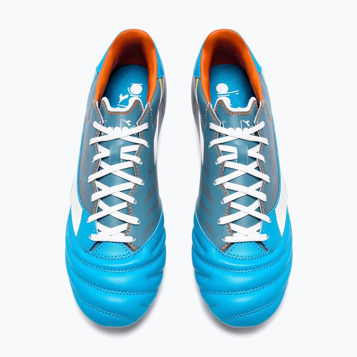 Ανδρικά ποδοσφαιρικά παπούτσια Diadora Brasil Elite Veloce GR LPU μπλε φλούο/λευκό/πορτοκαλί 11