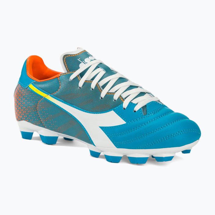 Ανδρικά ποδοσφαιρικά παπούτσια Diadora Brasil Elite Veloce GR LPU μπλε φλούο/λευκό/πορτοκαλί