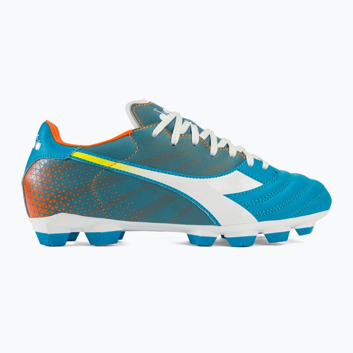 Ανδρικά ποδοσφαιρικά παπούτσια Diadora Brasil Elite Veloce GR LPU μπλε φλούο/λευκό/πορτοκαλί 2