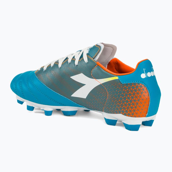 Ανδρικά ποδοσφαιρικά παπούτσια Diadora Brasil Elite Veloce GR LPU μπλε φλούο/λευκό/πορτοκαλί 3