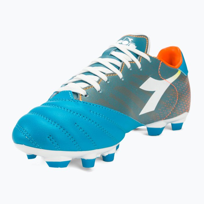 Ανδρικά ποδοσφαιρικά παπούτσια Diadora Brasil Elite Veloce GR LPU μπλε φλούο/λευκό/πορτοκαλί 7