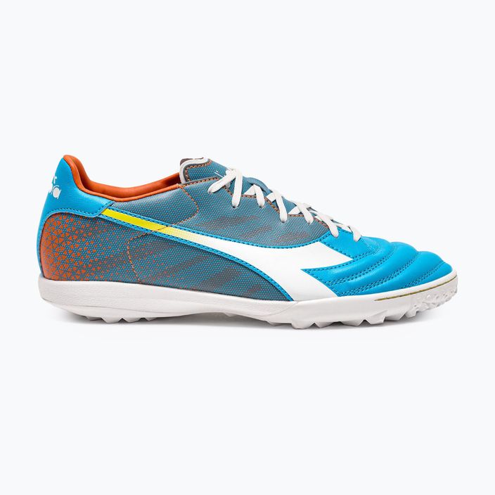 Ανδρικά ποδοσφαιρικά παπούτσια Diadora Brasil Elite Veloce GR TFR μπλε φλούο/λευκό/πορτοκαλί 8