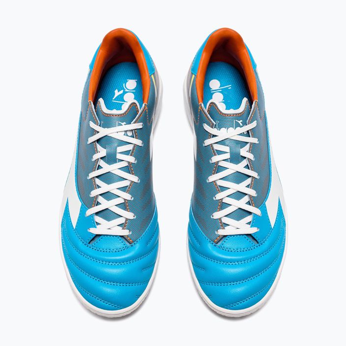 Ανδρικά ποδοσφαιρικά παπούτσια Diadora Brasil Elite Veloce GR TFR μπλε φλούο/λευκό/πορτοκαλί 11