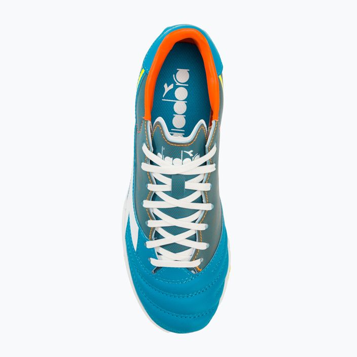 Ανδρικά ποδοσφαιρικά παπούτσια Diadora Brasil Elite Veloce GR TFR μπλε φλούο/λευκό/πορτοκαλί 5