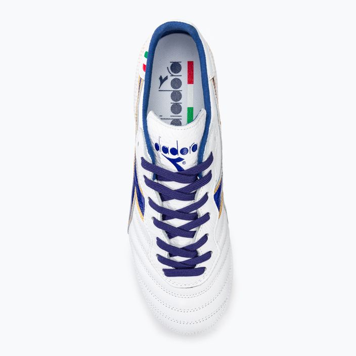 Ανδρικά ποδοσφαιρικά παπούτσια Diadora Brasil Italy OG GR LT+ MDPU λευκό/μπλε/χρυσό 5