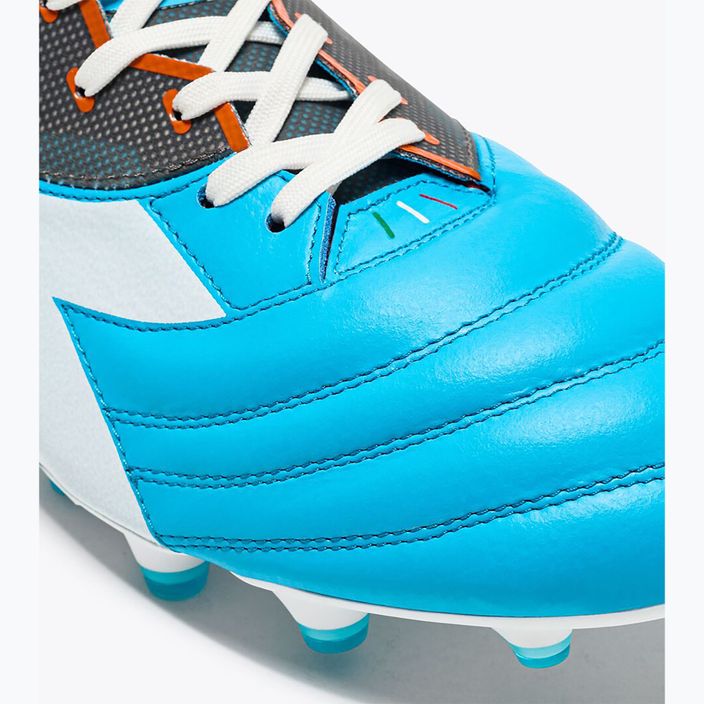 Ανδρικά ποδοσφαιρικά παπούτσια Diadora Brasil Elite Veloce GR ITA LPX μπλε φλούο/λευκό/πορτοκαλί 8