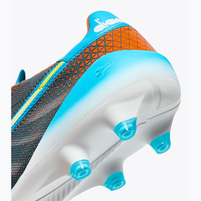 Ανδρικά ποδοσφαιρικά παπούτσια Diadora Brasil Elite Veloce GR ITA LPX μπλε φλούο/λευκό/πορτοκαλί 9
