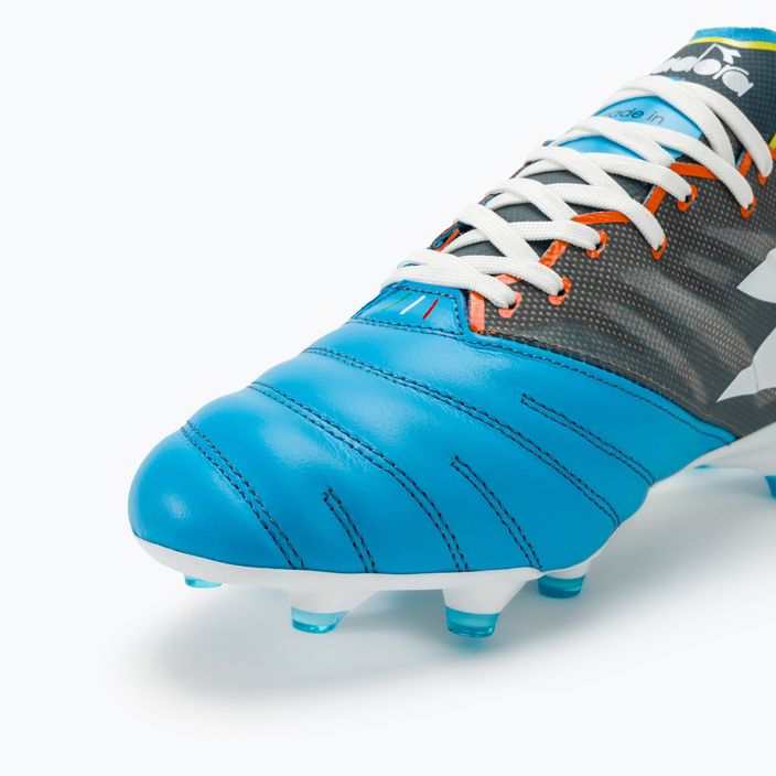Ανδρικά ποδοσφαιρικά παπούτσια Diadora Brasil Elite Veloce GR ITA LPX μπλε φλούο/λευκό/πορτοκαλί 7
