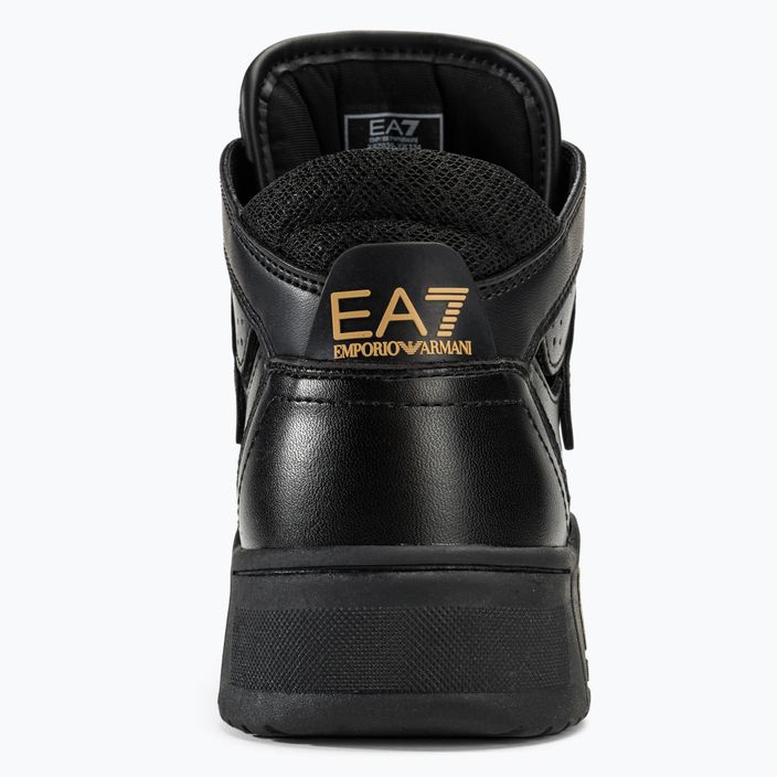 EA7 Emporio Armani Basket Mid τριπλό μαύρο/χρυσό παπούτσια 6