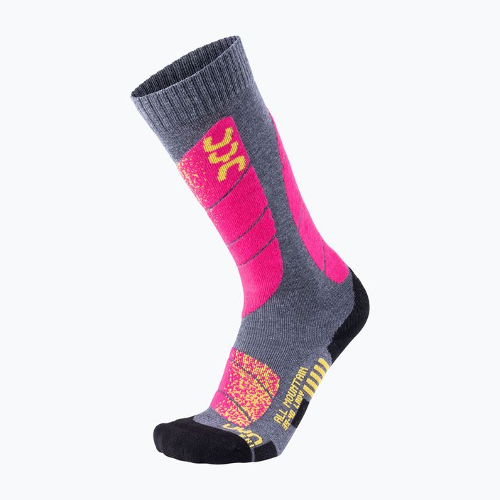 Γυναικείες κάλτσες UYN Ski All Mountain medium γκρι μελανζέ/ροζ