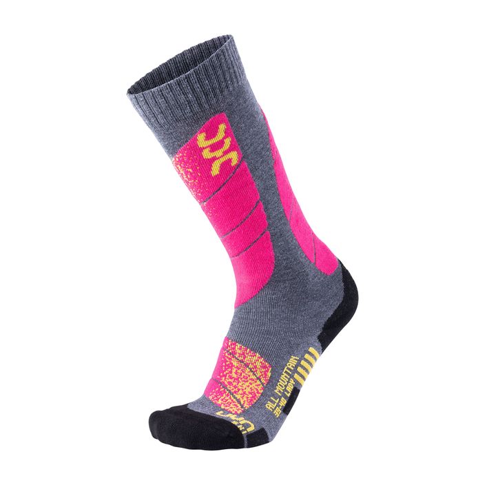 Γυναικείες κάλτσες UYN Ski All Mountain medium γκρι μελανζέ/ροζ 2